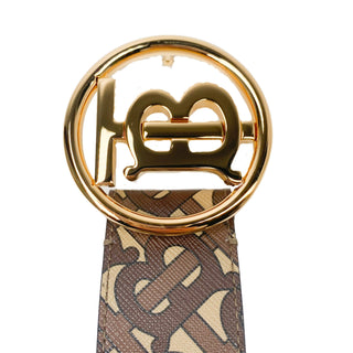 Burberry TB logo belt with circle clasp, brown