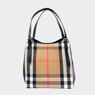 Burberry-Tote-Bag-Black-leather and canvas