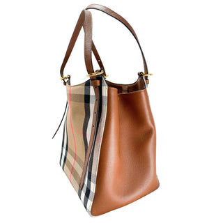 Burberry-Tote-Bag-brown-leather and canvas