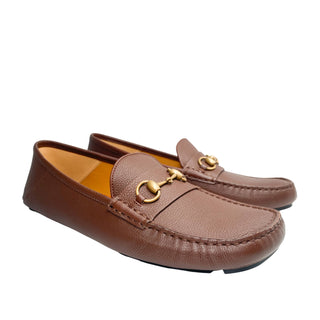 Gucci-Brown-Mens-Loafers-leather-horsebit