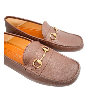 Gucci-Brown-Mens-Loafers-leather-horsebit