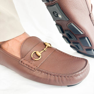 Gucci-Brown-Mens-Loafers-leather-horsebit