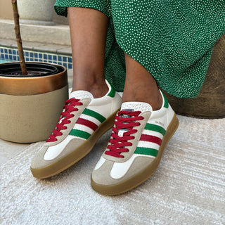 Gucci x Adidas Gazelle sneakers white red green