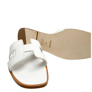 Hermes Oran Sandals white