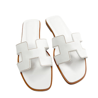 Hermes Oran Sandals white