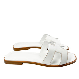 Hermes Oran Sandals white