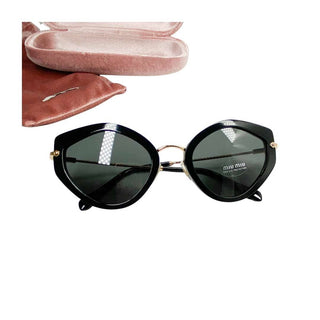 Miu Miu sunglasses black with gold arms