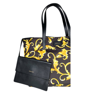 Versace Stampato tote bag gold and black