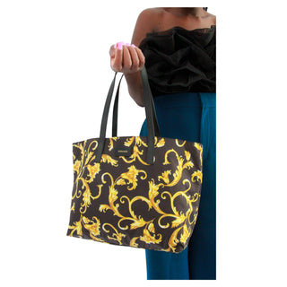 Versace Stampato tote bag gold and black