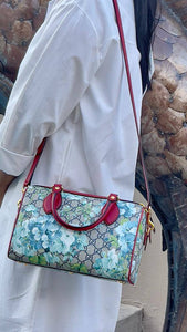 Gucci Blooms GG Supreme Large Boston Bag at Jill's Consignment