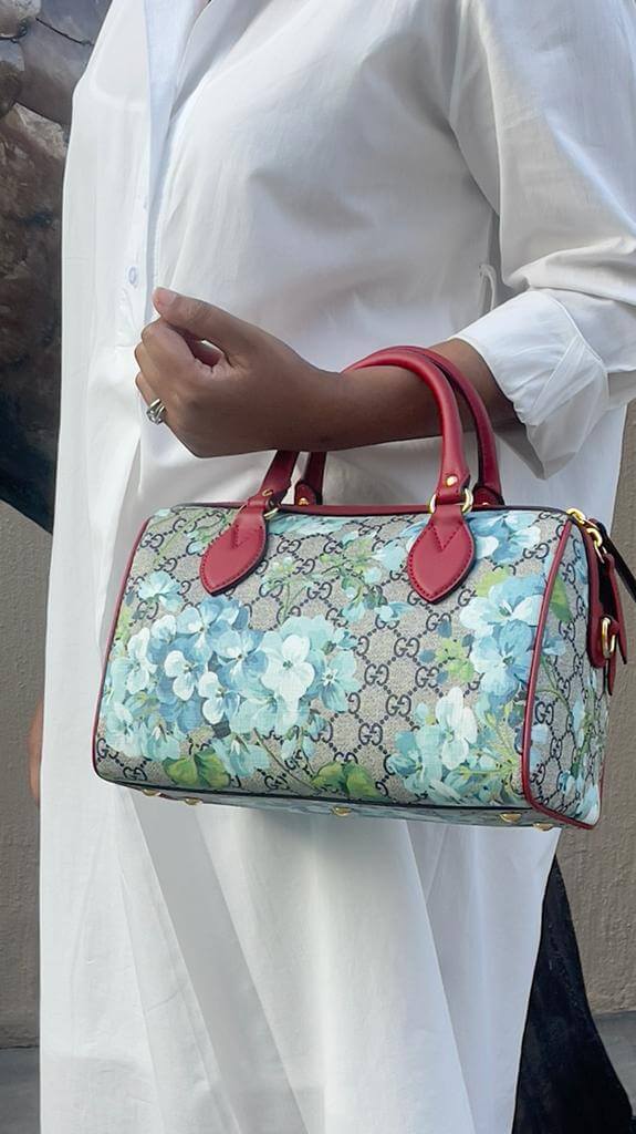 Gucci GG Supreme Monogram Blooms Boston Bag | MTYCI